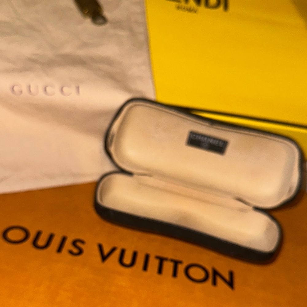 Chanel Black and Cream Eyewear Case